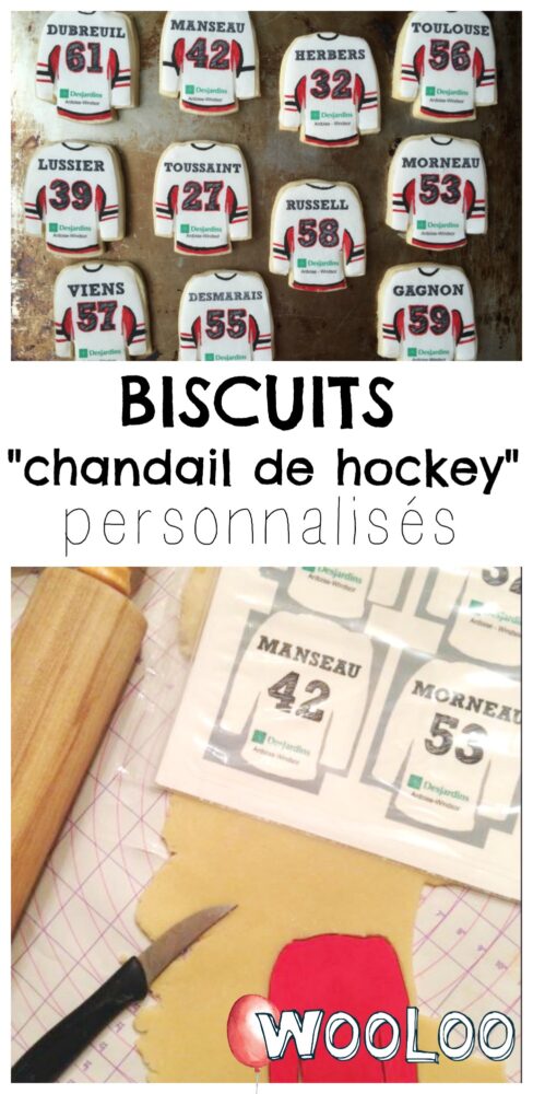 biscuits "chandail de hockey" personnalisés wooloo