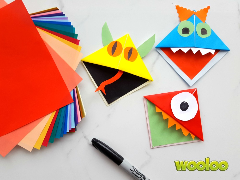 Signets origami en forme de monstre Wooloo