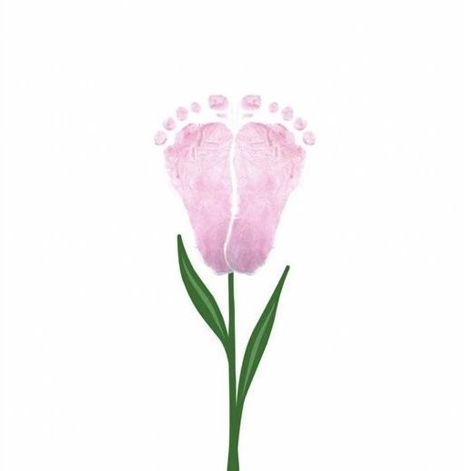 Le bouquet de fleurs (empreintes de pieds) bricolages de Pâques)