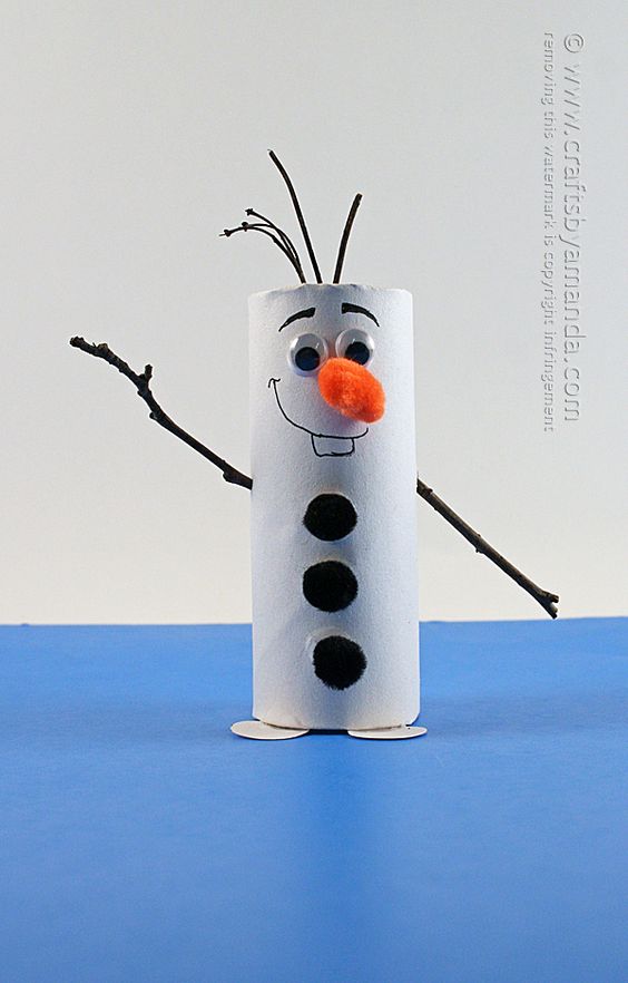 bricolages de Noël en rouleaux de papier-bonhomme de neige-4-wooloo