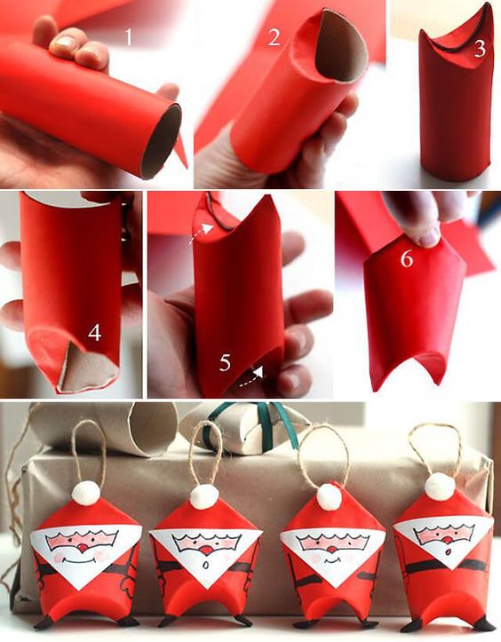 bricolages de Noël en rouleaux de papier-père Noël-1-wooloo