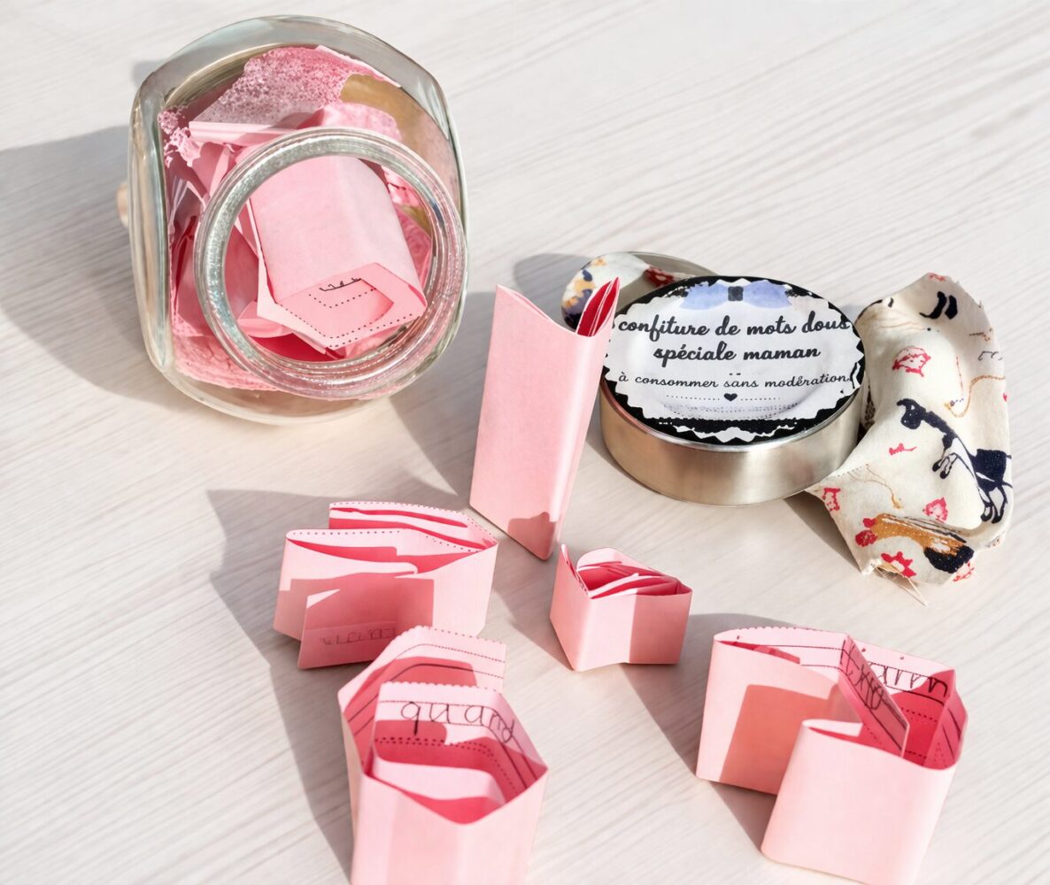 bricolage pour enfants d'un pot de confiture à mots doux-maman- fête des mères-wooloo