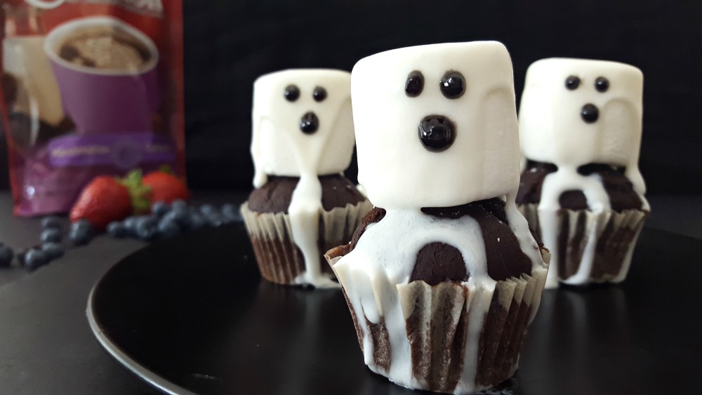 Cupcakes fantôme au chocolat chaud / wooloo