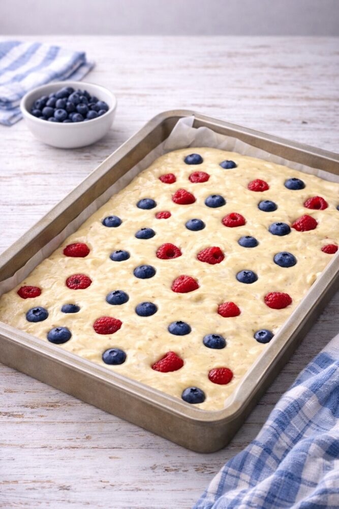 crêpe sur plaque avant la cuisson au four