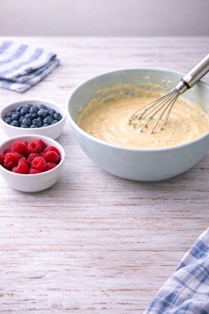 préparation à crêpe dans une plaque