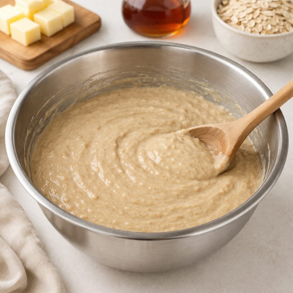 Préparation crue des biscuits à l’avoine et à l’érable 