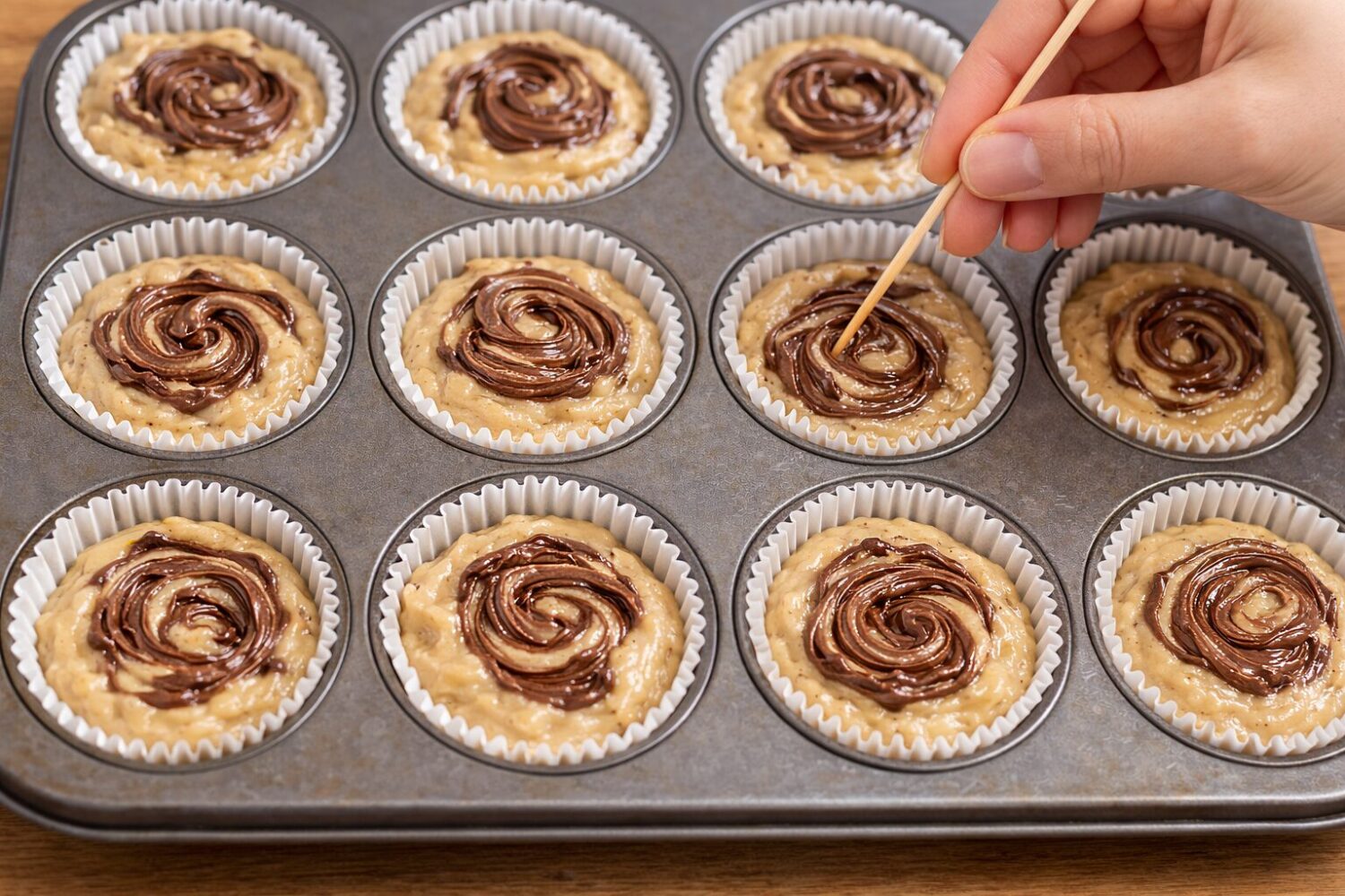 muffins aux bananes et nutella-wooloo-pâte crue